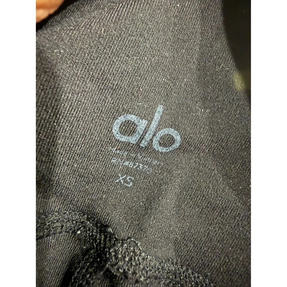 Alo Yoga Goddess High Waisted Ribbed Leggings Black Women XS W5424R